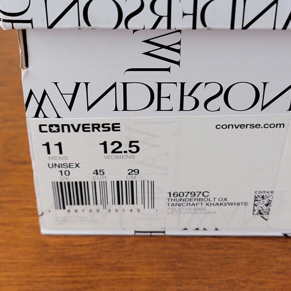 Converse X JW Anderson Thunderbolt Suede Ox Size 11 Men's Sneakers - Picture 14 of 14